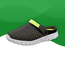 Orthopedic slippers in green and gray for men